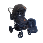 Belecoo Black Premium Pram/Stroller with Car Seat