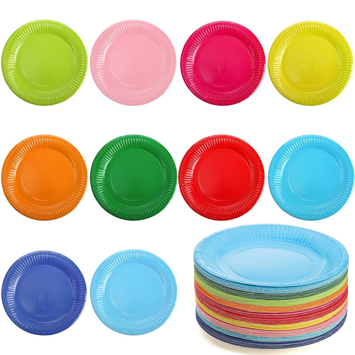 10pcs Medium Plain Plates