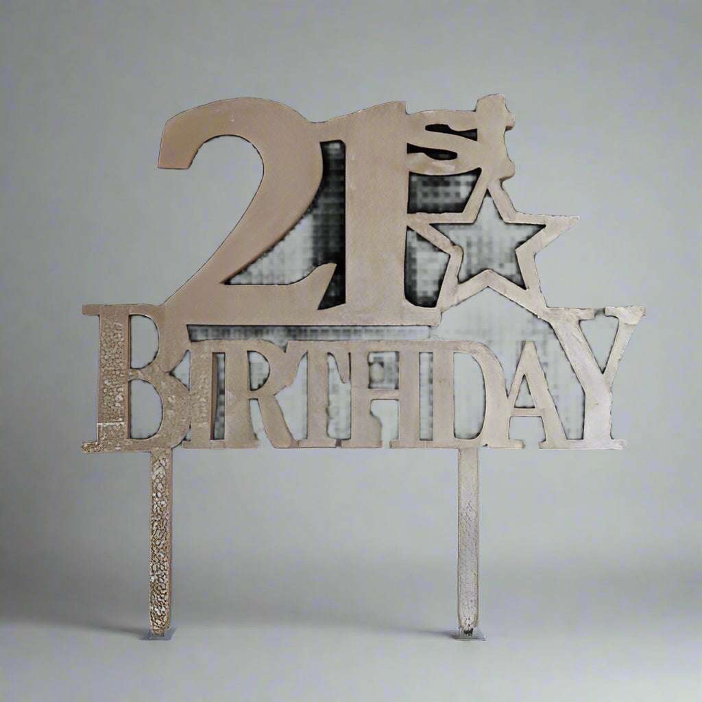 Wooden 21st Cake Toppers