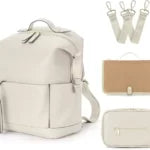 3Pce Vegan Leather Diaper Bag