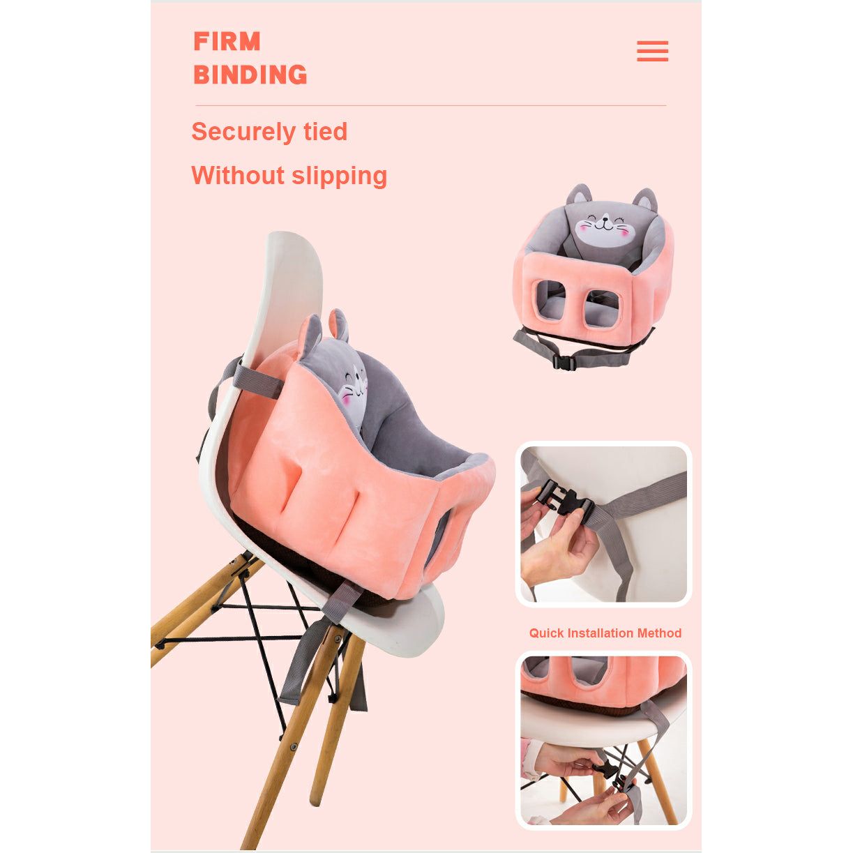 Baby Plush Booster Seat Cushion