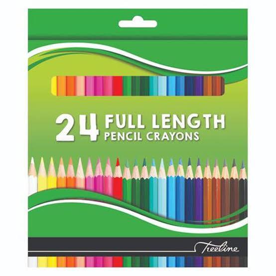 24 Pencil crayons full length