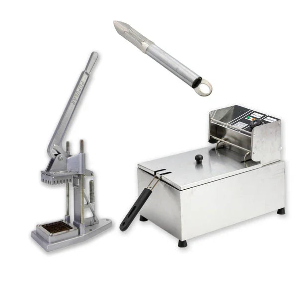 Combo Chip fryer single & chip cutter