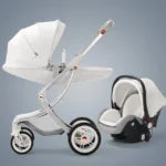 Pram Pu Leather Egg Style Luxury Travel System With Car Seat