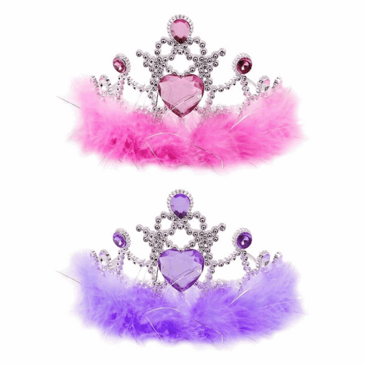 Girls Plastic Crown with Fur