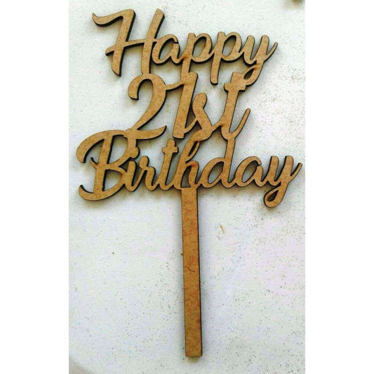 Wooden 21st Cake Toppers