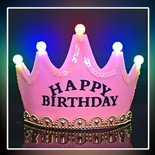 Happy Birthday Crown with Led Lights