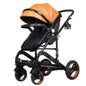 Belecoo Luxury PU Leather Black Frame Stroller