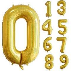 Balloon Number foil 32" 1 - 9 Gold